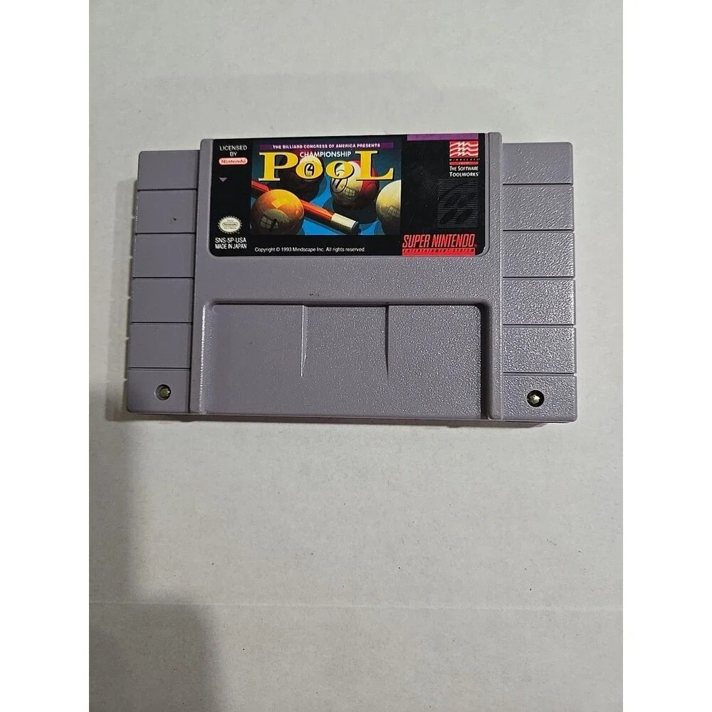 Championship Pool (Super Nintendo Entertainment System, 1993) SNES Tested EUC
